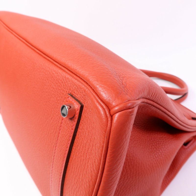 HERMES Togo皮革Birkin 35銀扣手挽袋Rouge De Coeur-10