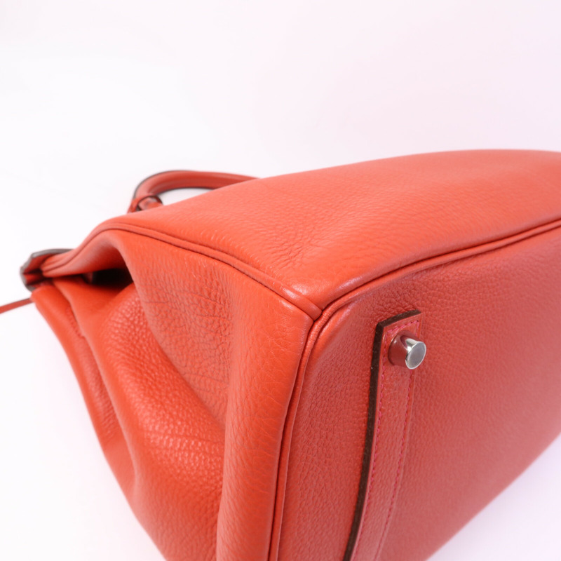 HERMES Togo皮革Birkin 35銀扣手挽袋Rouge De Coeur-11
