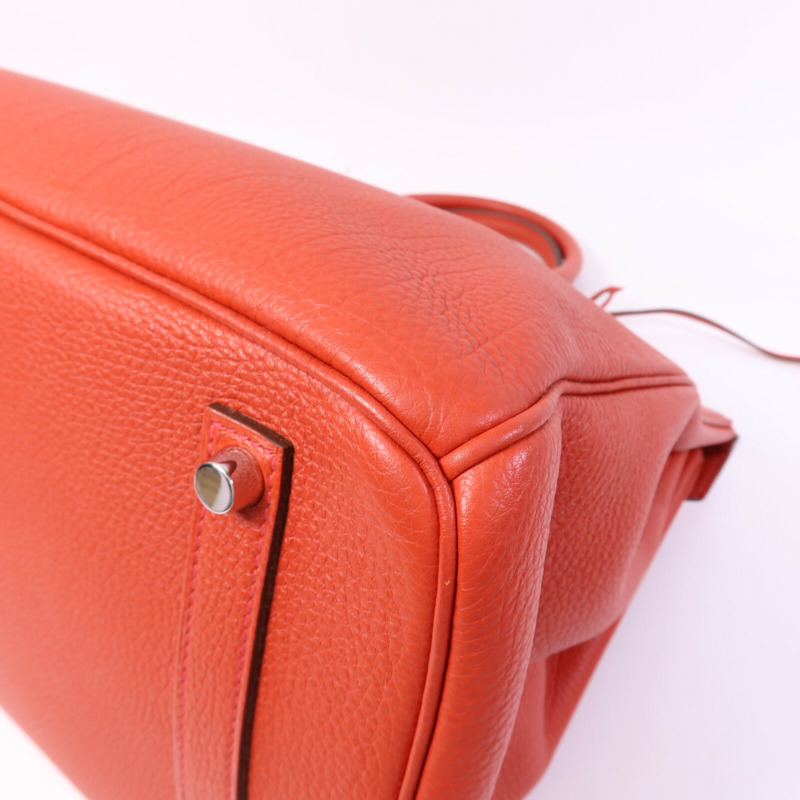 HERMES Togo皮革Birkin 35銀扣手挽袋Rouge De Coeur-12