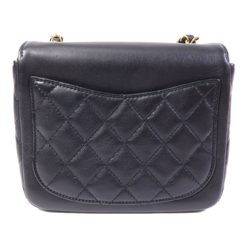 CHANEL 羊皮皮革Chain Shoulder Bag金扣鏈帶肩背袋-1