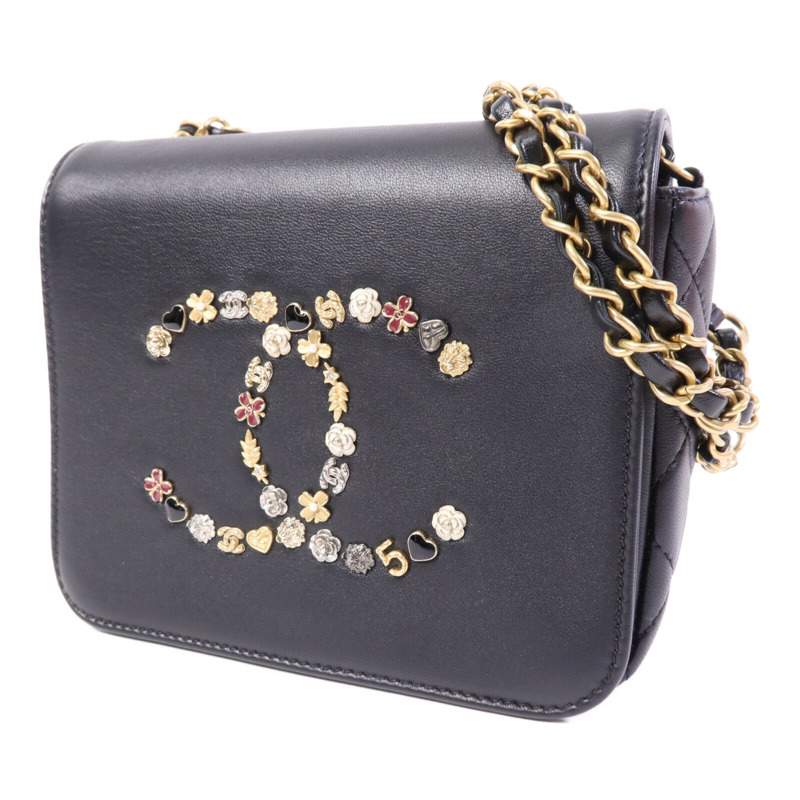 CHANEL 羊皮皮革Chain Shoulder Bag金扣鏈帶肩背袋-2