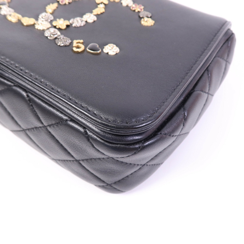 CHANEL 羊皮皮革Chain Shoulder Bag金扣鏈帶肩背袋-9