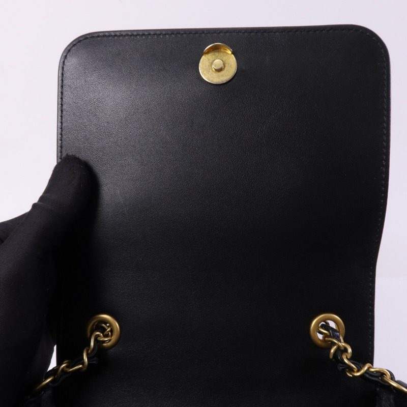 CHANEL 羊皮皮革Chain Shoulder Bag金扣鏈帶肩背袋-14