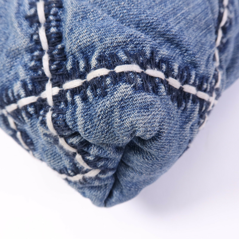 CHANEL 牛仔布Mini 22銀扣鏈帶手挽肩背兩用袋-12