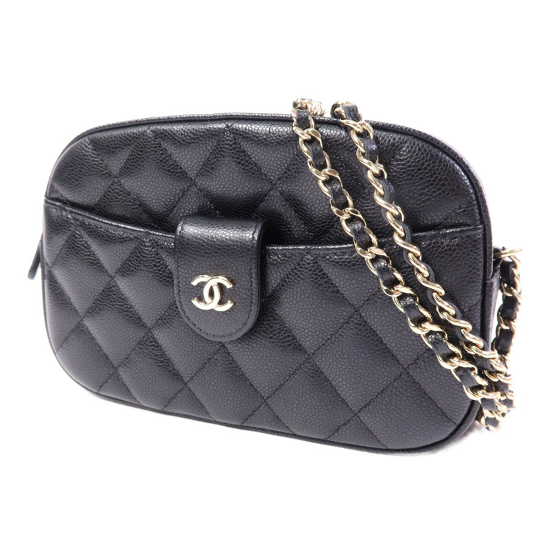 CHANEL 牛皮皮革Camera Bag金扣鏈帶肩背袋-2