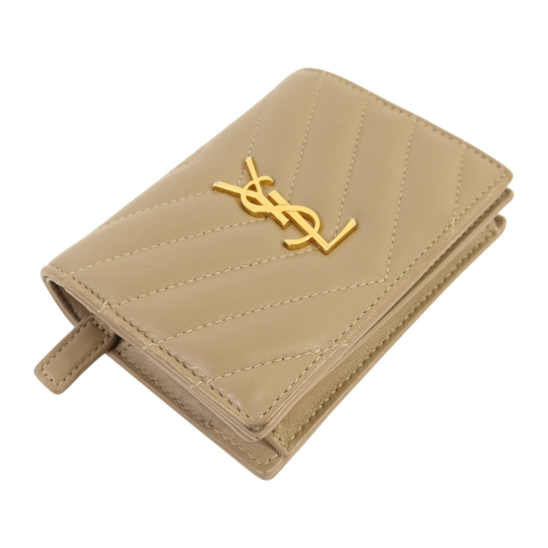 SAINT LAURENT 羊皮皮革Wallet金扣錢包-3