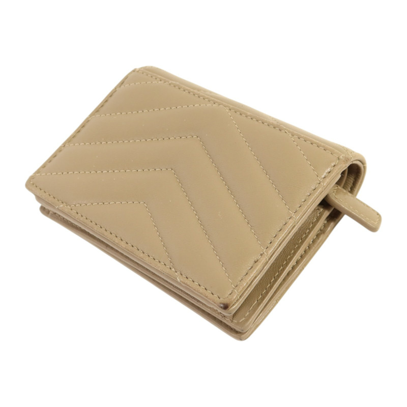 SAINT LAURENT 羊皮皮革Wallet金扣錢包-4