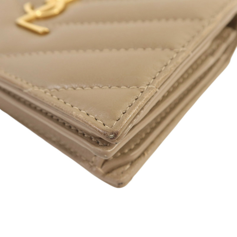 SAINT LAURENT 羊皮皮革Wallet金扣錢包-11