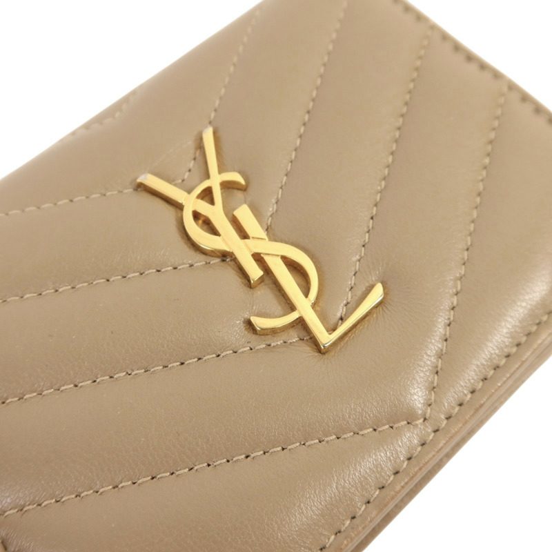 SAINT LAURENT 羊皮皮革Wallet金扣錢包-14