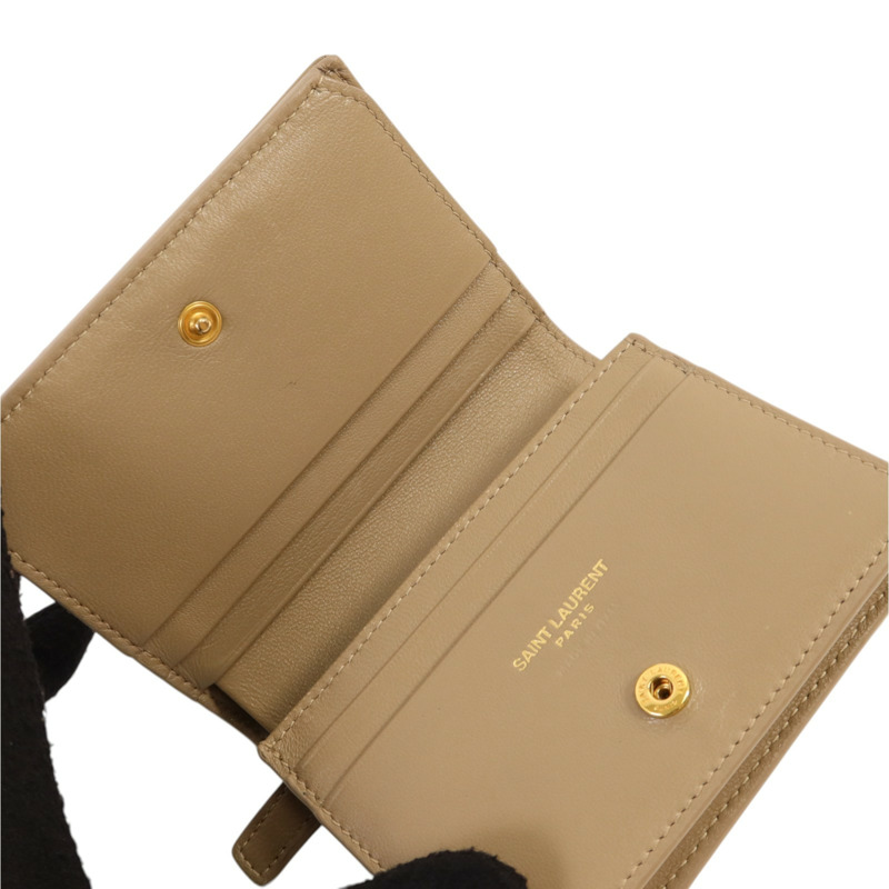 SAINT LAURENT 羊皮皮革Wallet金扣錢包-15