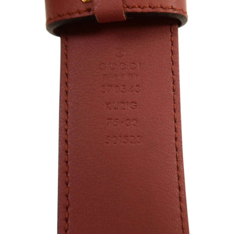 GUCCI 塗層帆布/皮革Belt 75cm金扣皮帶-3