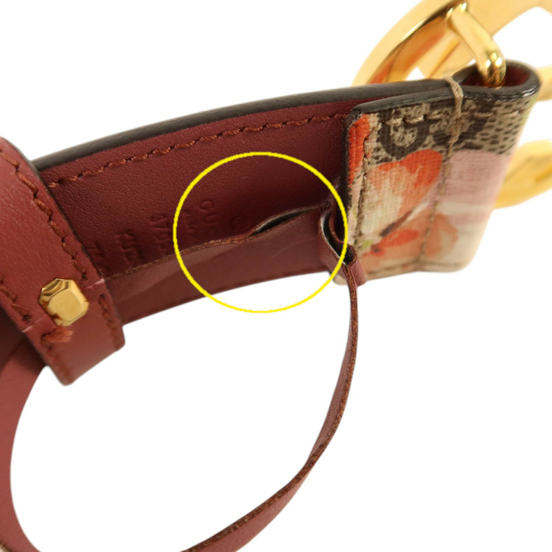 GUCCI 塗層帆布/皮革Belt 75cm金扣皮帶-4