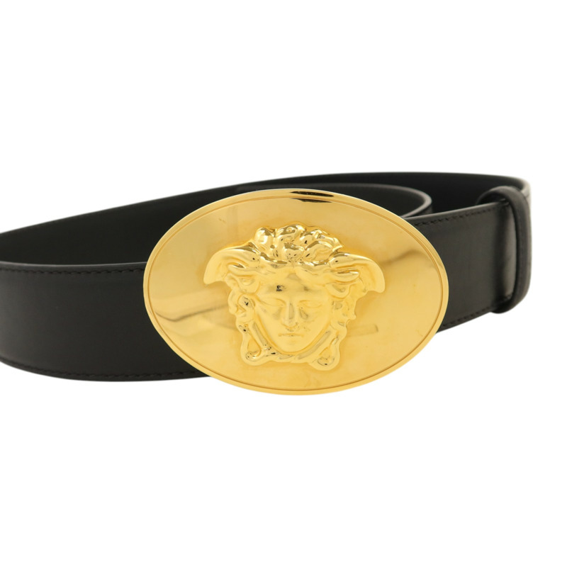 VERSACE 牛皮皮革Medusa Buckle Belt金扣皮帶-2