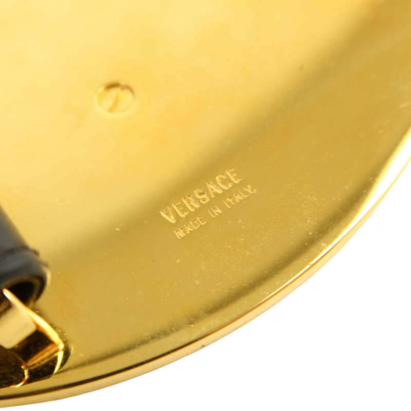 VERSACE 牛皮皮革Medusa Buckle Belt金扣皮帶-4