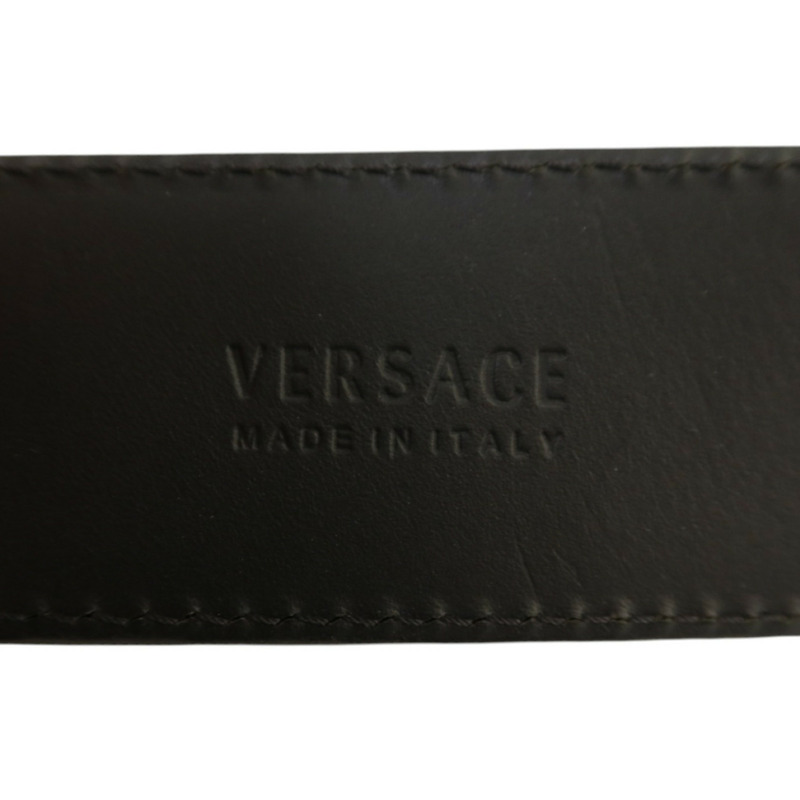 VERSACE 牛皮皮革Medusa Buckle Belt金扣皮帶-5