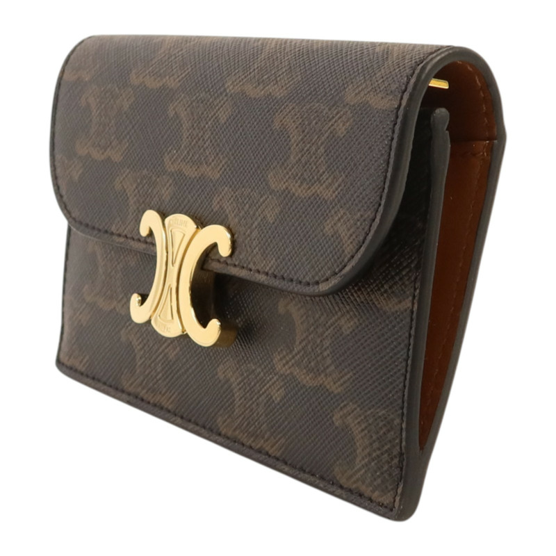 CELINE Triomphe帆布Flap Long Card Holder金扣卡片套-2