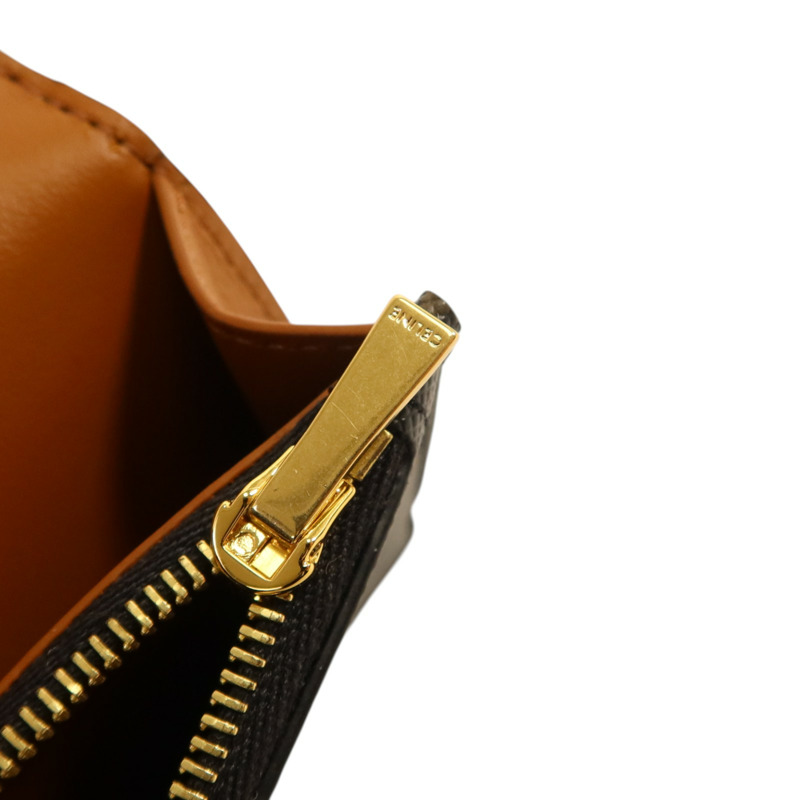 CELINE Triomphe帆布Flap Long Card Holder金扣卡片套-9