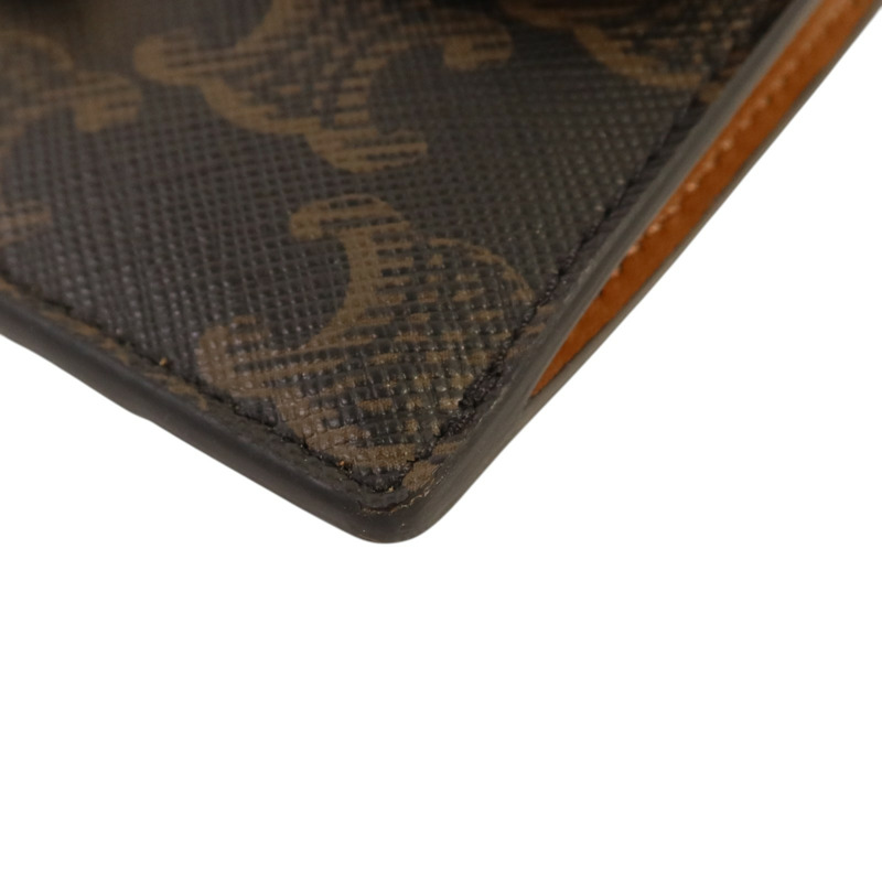 CELINE Triomphe帆布Flap Long Card Holder金扣卡片套-11