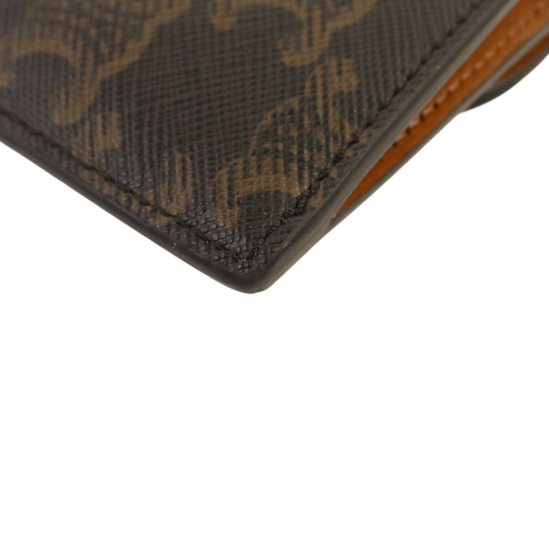 CELINE Triomphe帆布Flap Long Card Holder金扣卡片套-13