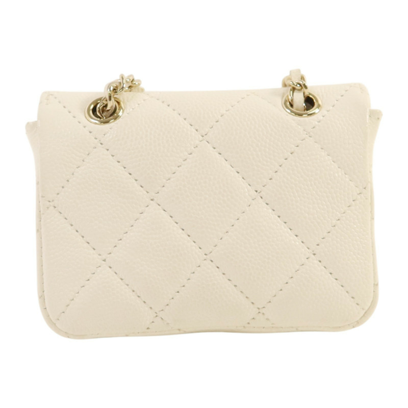 CHANEL 牛皮皮革Mini Bag With Chain金扣鏈帶肩背袋-1