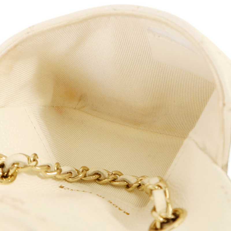 CHANEL 牛皮皮革Mini Bag With Chain金扣鏈帶肩背袋-4