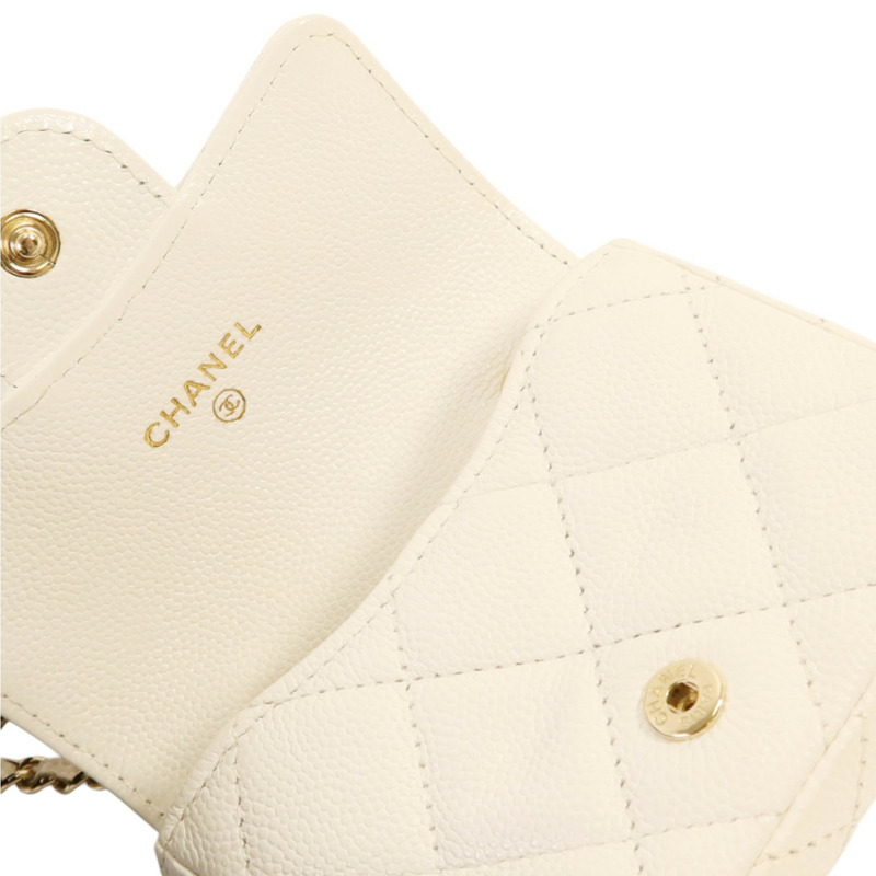 CHANEL 牛皮皮革Mini Bag With Chain金扣鏈帶肩背袋-15