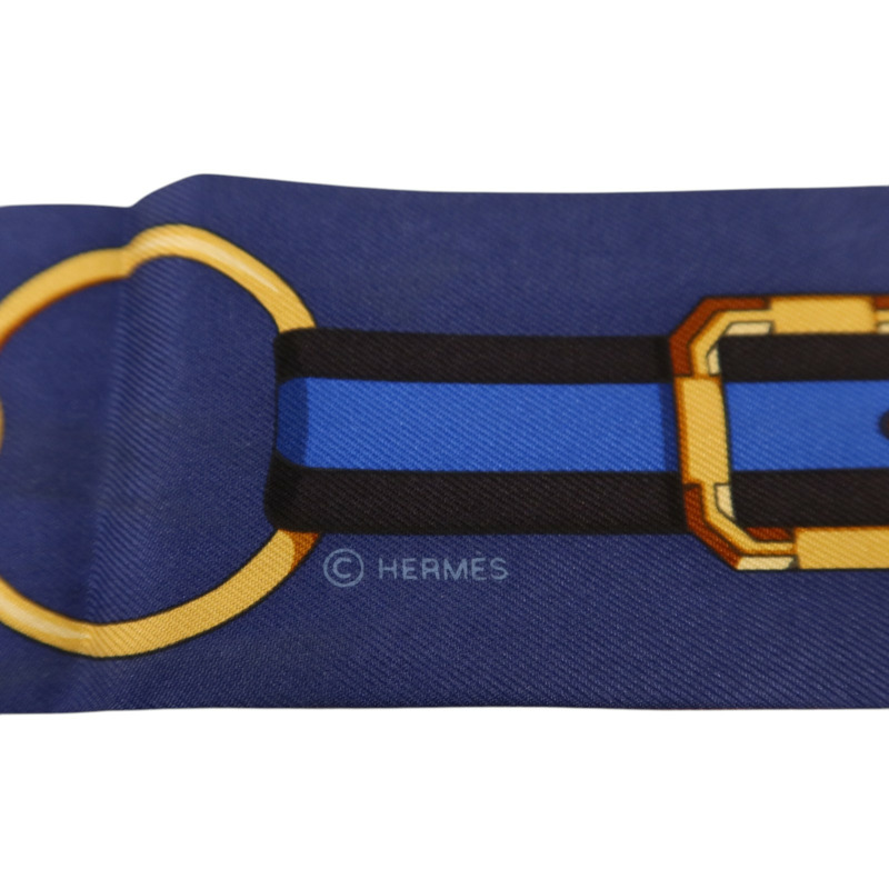 HERMES 絲質Twilly絲巾-5