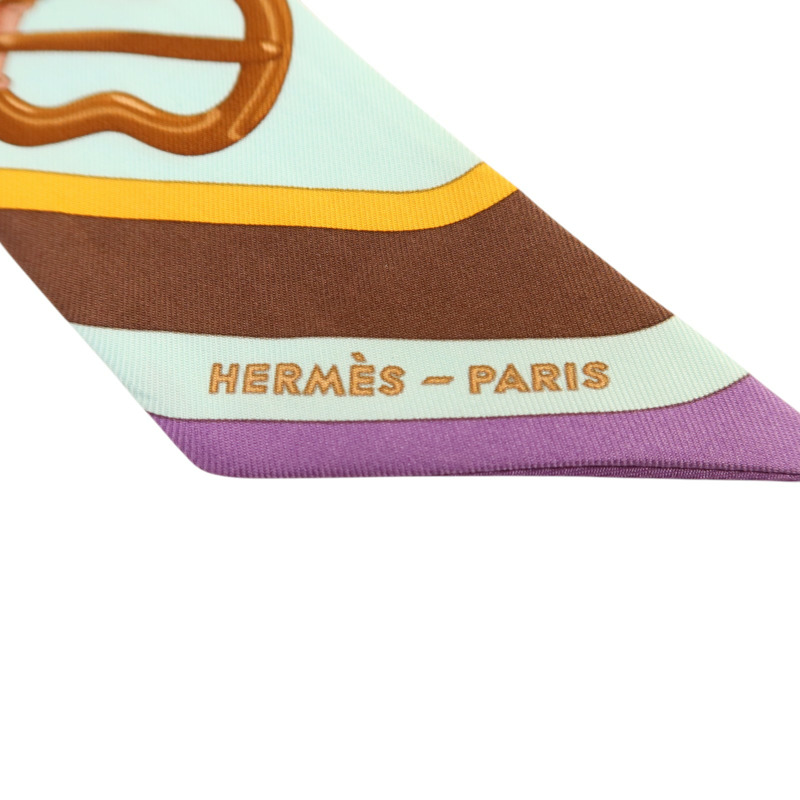 HERMES 絲質Twilly絲巾-4