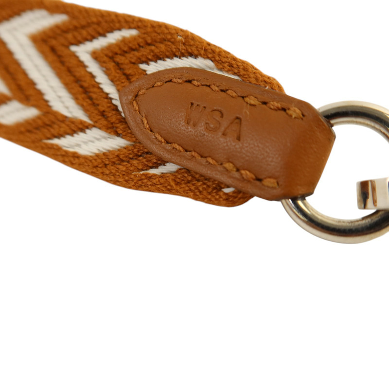 HERMES 帆布/Swift皮革Sangle Zigzag 25mm Strap金扣肩帶Gold/Blanc-6