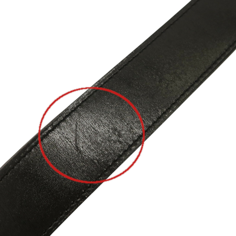 HERMES Box皮革/Togo皮革Quentin Reversible Belt 95cm銀扣皮帶Noir/Gold-7