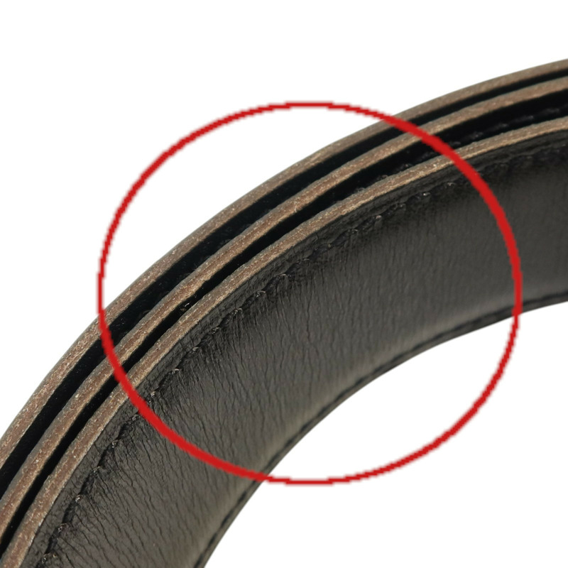 HERMES Clemence皮革Compact Belt 110cm銀扣皮帶Blue Jeans/Noir-6