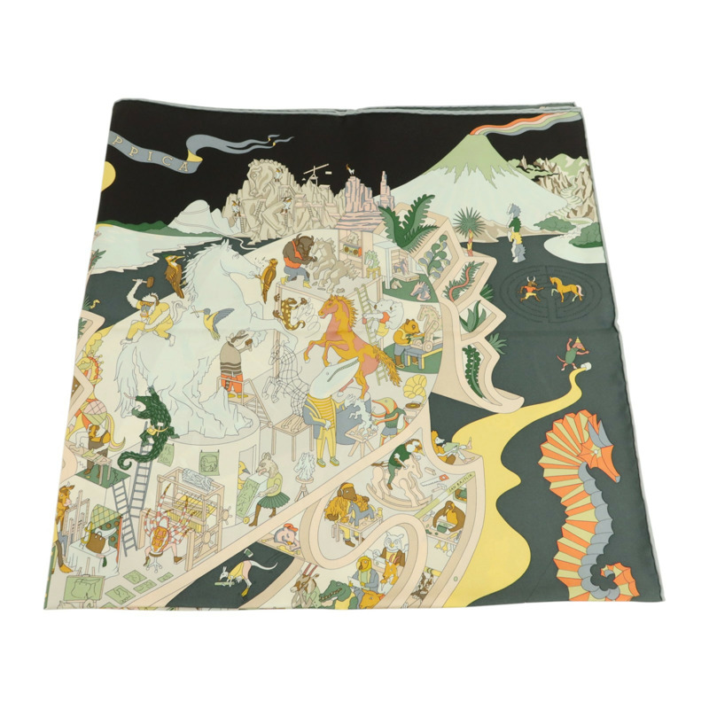 HERMES 絲質Scarf 90x90絲巾-4