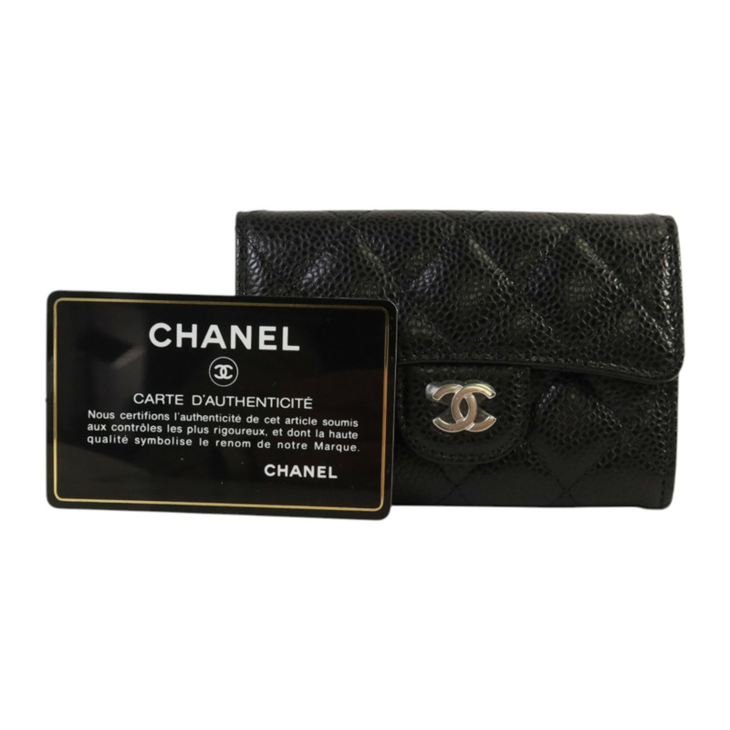 CHANEL 牛皮皮革Classic Card Holder銀扣卡片套-9