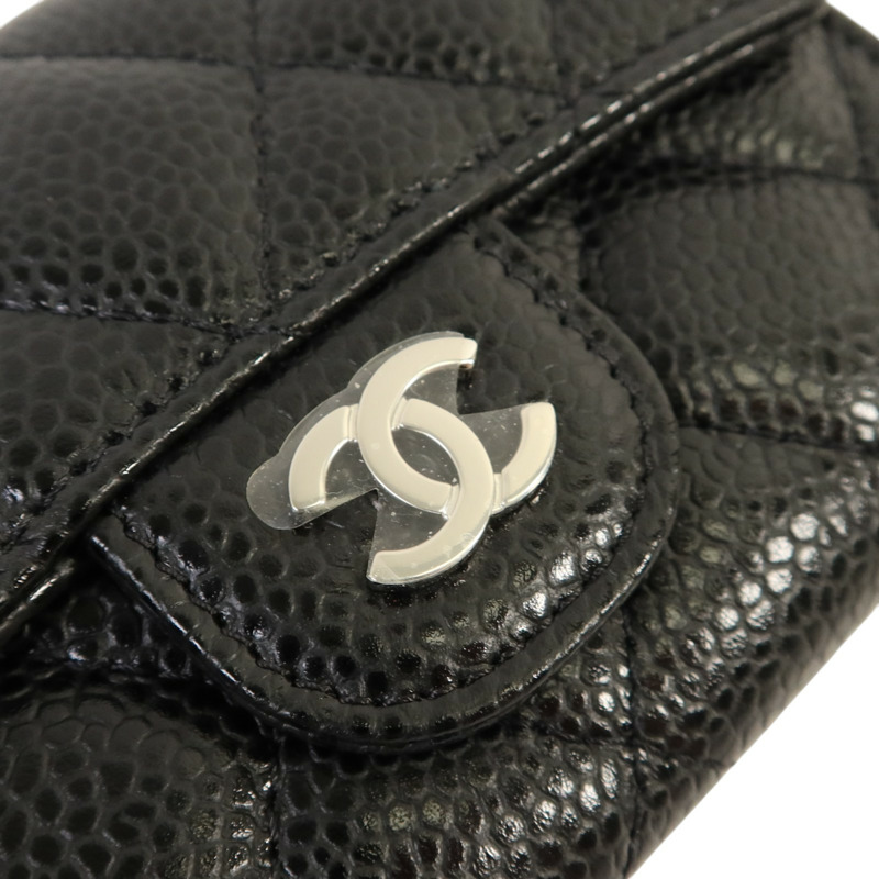 CHANEL 牛皮皮革Classic Card Holder銀扣卡片套-14