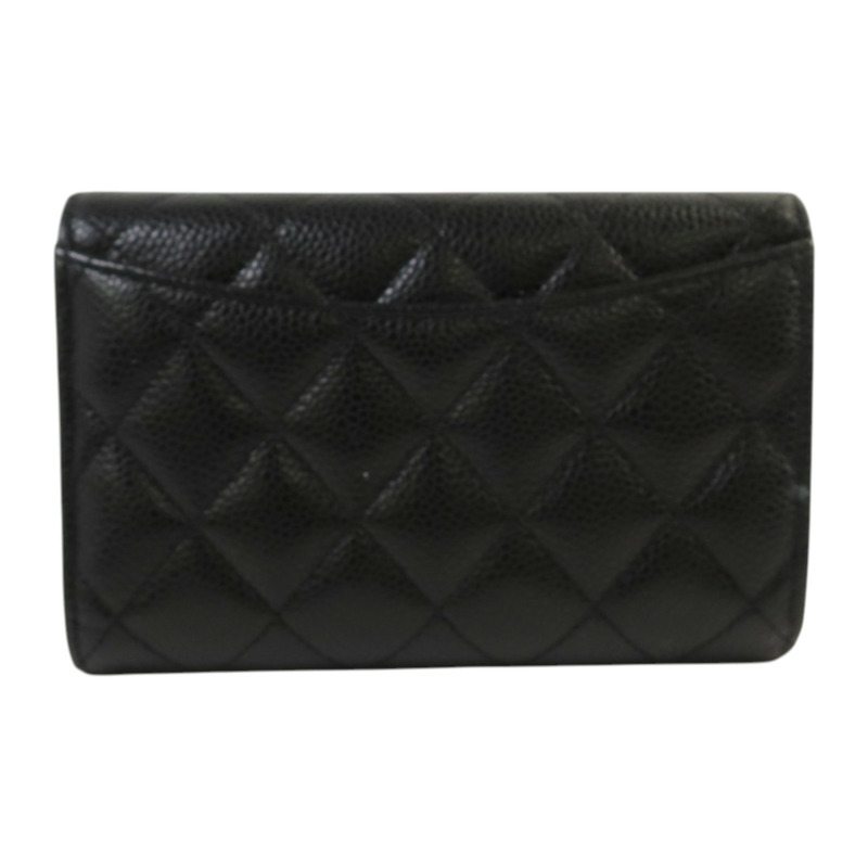 CHANEL 牛皮皮革Classic Medium Flap Wallet金扣錢包-1