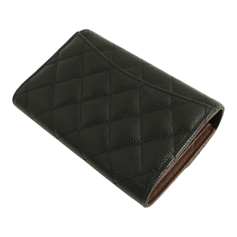 CHANEL 牛皮皮革Classic Medium Flap Wallet金扣錢包-4