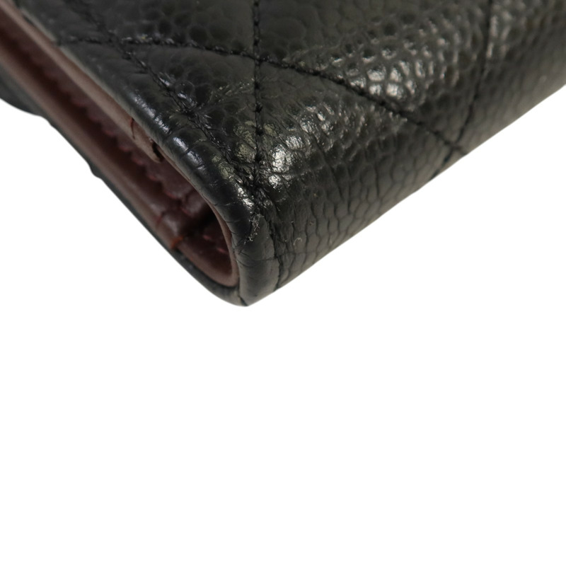 CHANEL 牛皮皮革Classic Medium Flap Wallet金扣錢包-12