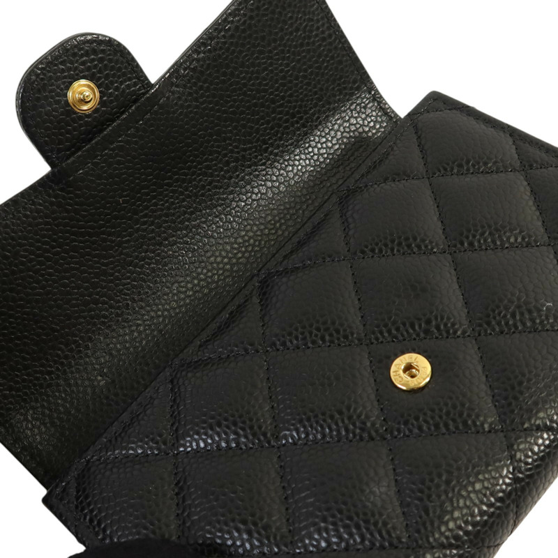 CHANEL 牛皮皮革Classic Medium Flap Wallet金扣錢包-15