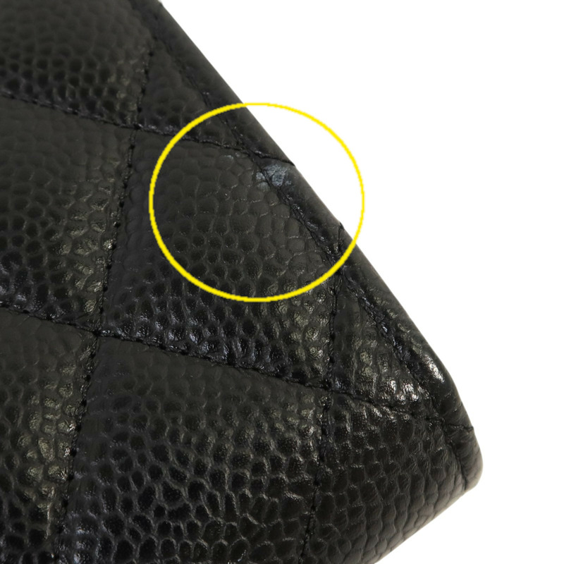 CHANEL 牛皮皮革Classic Medium Flap Wallet金扣錢包-16