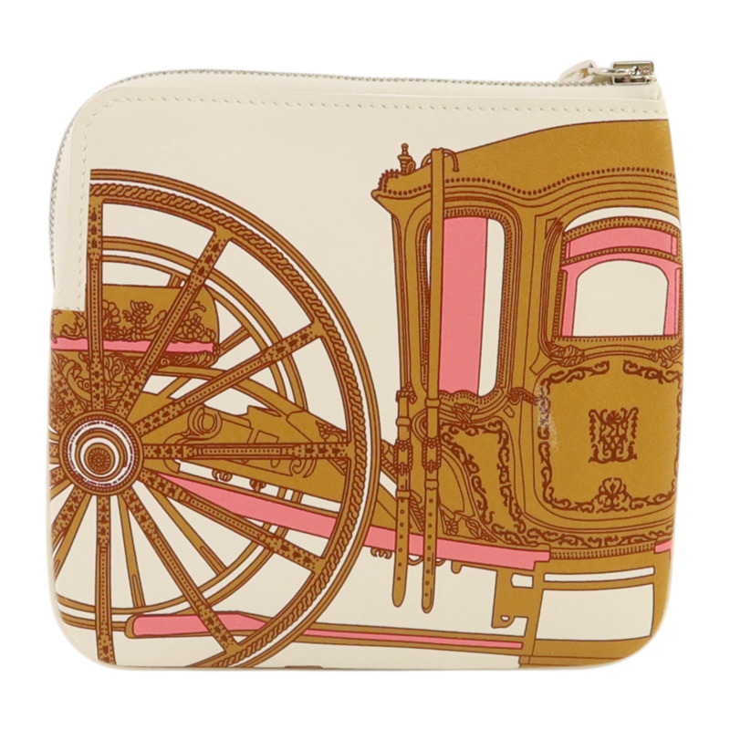 HERMES Swift皮革Carre Pocket Pouch銀扣手拿包-1