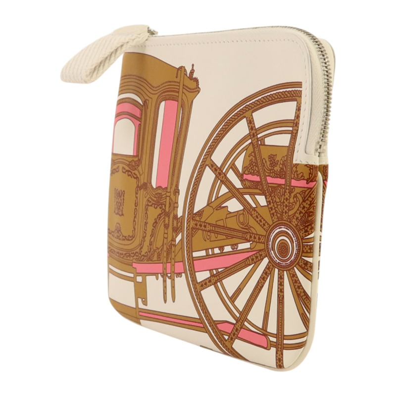 HERMES Swift皮革Carre Pocket Pouch銀扣手拿包-2