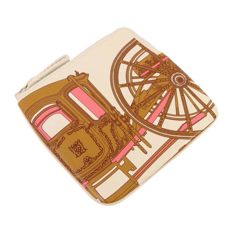 HERMES Swift皮革Carre Pocket Pouch銀扣手拿包-3