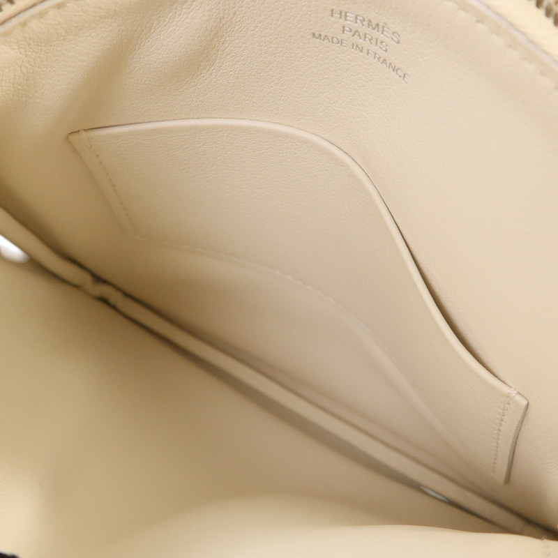 HERMES Swift皮革Carre Pocket Pouch銀扣手拿包-5
