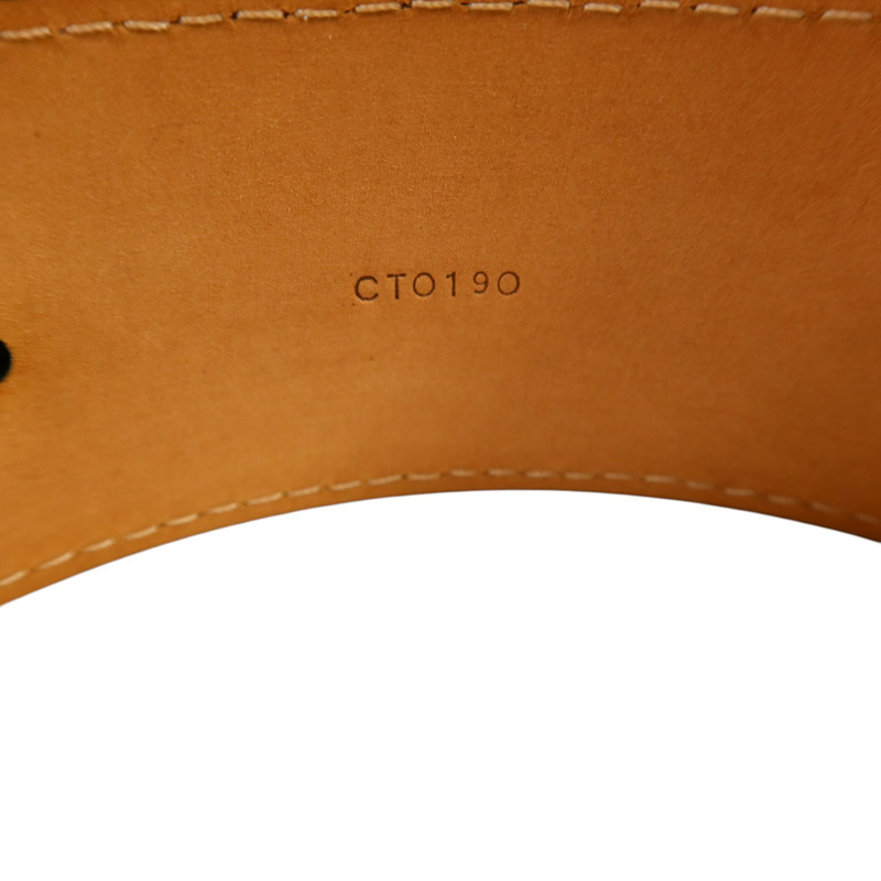 LOUIS VUITTON Epi Initials Belt 85cm銀扣皮帶-3