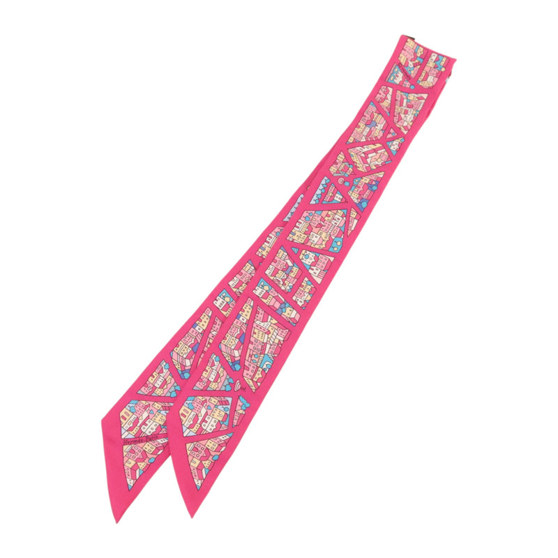 HERMES 絲質Twilly絲巾-1