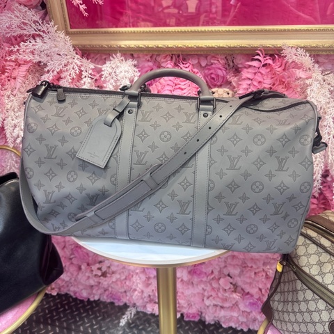 LV 牛皮旅行袋50 碳灰色/王吉娜古董精品