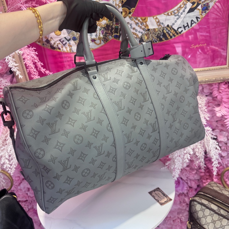 LV 牛皮旅行袋50 碳灰色/王吉娜古董精品-7