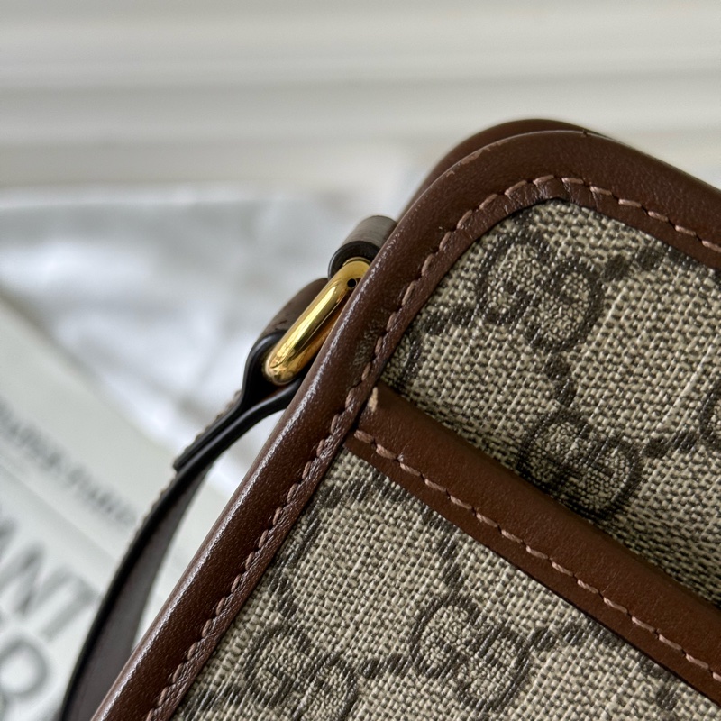 Interlocking G 塗層帆布拉鍊迷你斜背包(棕色)-6
