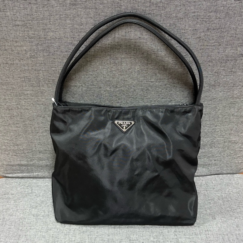 Prada 經典黑色尼龍托特包 Nylon tote bag 單肩包 手提包 28cm-0