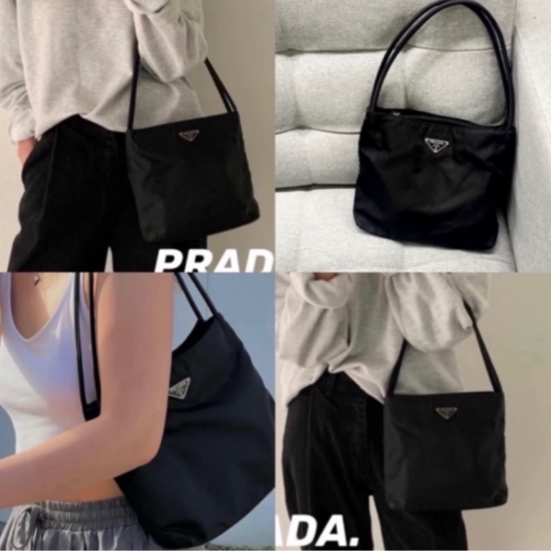 Prada 經典黑色尼龍托特包 Nylon tote bag 單肩包 手提包 28cm-22